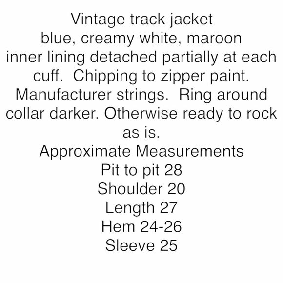 Authentic Industries Vintage Women's Blue Creamy White Maroon Track Jacket 1X-2X - Picture 12 of 16